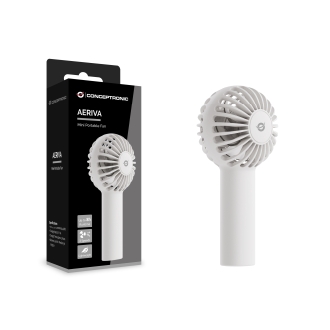 VENTILADOR MINI PORTATIL CONCEPTRONIC AERIVA01W 3 VELOCIDADES BATERIA HASTA 8H BLANCO
