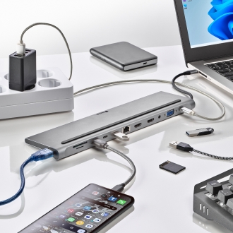 DOCKING USB-C NGS WONDERDOCK12 A 4k 2xHDMI 1xVGA 1xUSB-C 1xPD 100W 3xUSB-A 1xGb RJ45 1xSD 1xMicroS