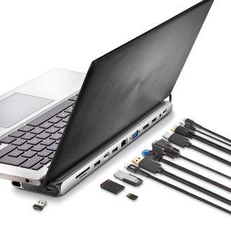 DOCKING USB-C NGS WONDERDOCK12PRO: WIN/MAC-DP-HDMI-VGA-LAN-USBC- 3XUSB3.0-USB-PD100W-SD/TF-JACK