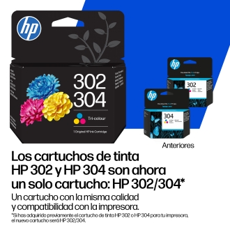 HP Cartucho de Tinta Original 302/304 tricolor
