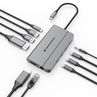 DOCKING USB-C CONCEPTRONIC DONN34G 1xHDMI 1xVGA 1xRJ45 2xUSB-A 2xUSB-C LECTOR TARJETAS AUDIO PD100W