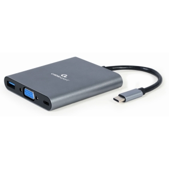 Gembird A-CM-COMBO6-01 base para portátil y replicador de puertos USB 3.2 Gen 1 (3.1 Gen 1) Type-C Gris
