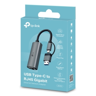 ADAPTADOR DE RED USB-C TP-LINK UE310C USB 3.0 GIGABIT ALUMINIO CONVERSOR USB-A