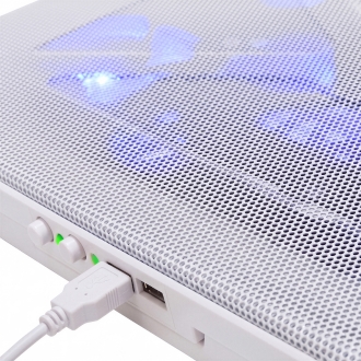 BASE DE REFRIGERACION PARA PORTATILES MARS GAMING MNBC2 5 VENTILADORES ULTRA SILENCIOSOS HASTA 17.3"