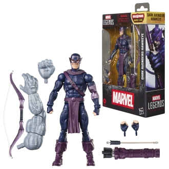 Figura hasbro marvel legends series build a figure marvel's box dark avengers hawkeye