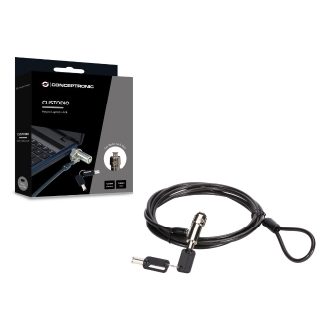 CABLE DE SEGURIDAD CONCEPTRONIC NANO CUSTODIO02BNM CON LLAVE COMPATIBLE CON LLAVE MAESTRA
