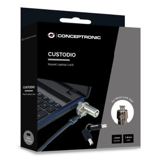 CABLE DE SEGURIDAD CONCEPTRONIC NANO CUSTODIO02BNM CON LLAVE COMPATIBLE CON LLAVE MAESTRA