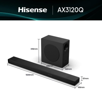 BARRA DE SONIDO HISENSE AX3120Q 3.1.2 440W DOLBYATMOS