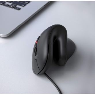 MOUSE VERTICAL EQUIP ERGONOMICO USB-C & USB-A 6 BOTONES 7200DPI  COLOR NEGRO