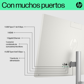 HP 24 -cr0130ns PC Intel® Core i5 i5-1335U 60,5 cm (23.8") 1920 x 1080 Pixeles PC todo en uno 16 GB DDR4-SDRAM 512 GB SSD FreeDOS Wi-Fi 6 (802.11ax) Blanco
