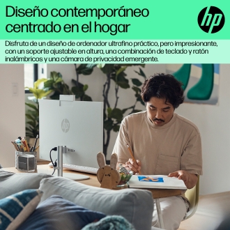 HP 24 -cr0130ns PC Intel® Core i5 i5-1335U 60,5 cm (23.8") 1920 x 1080 Pixeles PC todo en uno 16 GB DDR4-SDRAM 512 GB SSD FreeDOS Wi-Fi 6 (802.11ax) Blanco