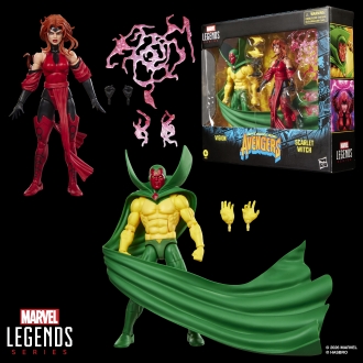 Pack 2 figuras marvel legends series earth's mightiest heroes avengers vision & scarlet witch