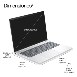 HP EB 8 G2I 16 AI U7 356H 32GB/1T PC Intel Core Ultra 7 Portátil 40,6 cm (16") WUXGA LPDDR5x-SDRAM 1 TB SSD Wi-Fi 7 (802.11be) Windows 11 Pro Plata