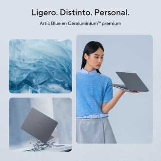 ASUS Zenbook 14 OLED UX3480AA-SU535W - Ordenador Portátil " WQXGA+ 120Hz (Intel Core Ultra 7 355, 24GB RAM, 512GB SSD, Graphics, Windows 11 Home) Azul ártico - Teclado QWERTY español
