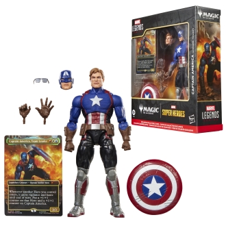 Figura hasbro marvel legends series x magic: the gathering capitan america