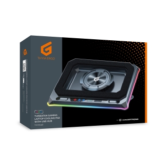 BASE DE REFRIGERACION PARA PORTATILES GAMING CONCEPTRONIC THYIA03B HASTA 19" VENTILADOR TURBO RGB