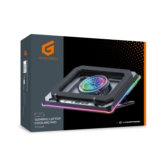 BASE DE REFRIGERACION PARA PORTATILES GAMING CONCEPTRONIC THYIA04B HASTA 19"  VENTILADOR LUZ RGB