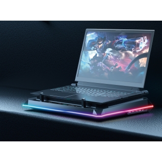 BASE DE REFRIGERACION PARA PORTATILES GAMING CONCEPTRONIC THYIA04B HASTA 19"  VENTILADOR LUZ RGB