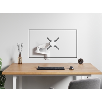 SOPORTE DE PARED EQUIP 650140 PARA 1 PANTALLA DE 17"-49" BLANCO INCLINABLE Y GIRATORIO 360Âº VESA