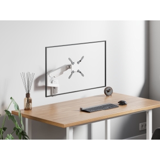 SOPORTE DE PARED EQUIP 650140 PARA 1 PANTALLA DE 17"-49" BLANCO INCLINABLE Y GIRATORIO 360Âº VESA