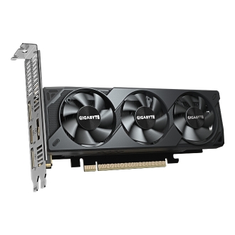 GIGABYTE GeForce RTX 5060 OC Low Profile 8G Tarjeta Gráfica - 8GB GDDR7, 128bit, PCI-E 5.0, 2512 MHz Frecuencia del núcleo, 3 x DisplayPort, 1 x HDMI, GV-N5060OC-8GL