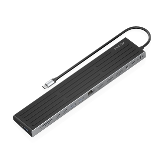 Docking USB-C AISENS 13 en 1, 2xHDMI 1xDisplayPort 1xRJ45 3xUSB-A 2xUSB-C 1xUSB-C PD 1xSD 1xMicro SD 1xAudio