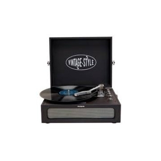 TOCADISCOS BLUETOOTH AIWA VPX-1971BK BT 5.0 33/45 RPM MALETIN AUDIO TECHNICA GRABACION USB 2X5W NEGR