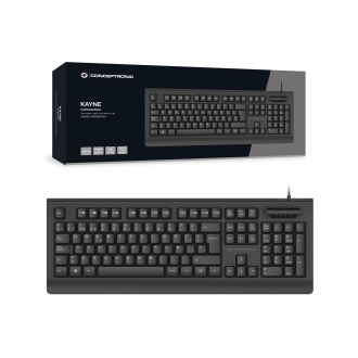 TECLADO CONCEPTRONIC KAYNE01ES V2 CON LECTOR DNIe COMPATIBLE CON DNI 3.0 Y TARJETA SANITARIA