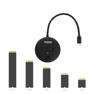 TooQ Docking Station USB-C 3.2 Gen 2x1 para SSD M.2 NVMe PICe, Negra