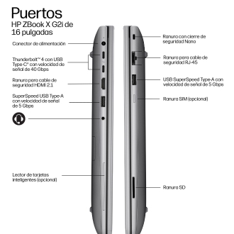 Portatil hp zbook x g2i mobile workstation copilot+ pc u9 - 386h -  64gb -  ssd 2tb -  rtx pro 3000 -  16 pulgadas fhd+ -  w11p