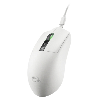 MOUSE MARS GAMING WIRELESS Y BLUETOOTH MMW-ELITEW TRI-MODE 2.4GHZ BT 5.4 6 BOTONES 20000 DPI BLANCO