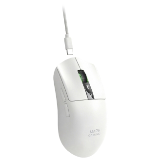 MOUSE MARS GAMING WIRELESS Y BLUETOOTH MMW-ELITEW TRI-MODE 2.4GHZ BT 5.4 6 BOTONES 20000 DPI BLANCO