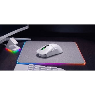 MOUSE MARS GAMING WIRELESS Y BLUETOOTH MMW-ELITEW TRI-MODE 2.4GHZ BT 5.4 6 BOTONES 20000 DPI BLANCO