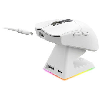 MOUSE MARS GAMING WIRELESS Y BLUETOOTH MMW-ELITEW TRI-MODE 2.4GHZ BT 5.4 6 BOTONES 20000 DPI BLANCO