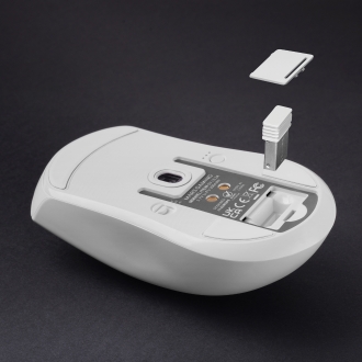 MOUSE MARS GAMING WIRELESS Y BLUETOOTH MMW-ELITEW TRI-MODE 2.4GHZ BT 5.4 6 BOTONES 20000 DPI BLANCO