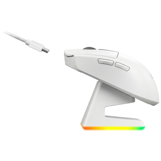 MOUSE MARS GAMING WIRELESS Y BLUETOOTH MMW-ELITEW TRI-MODE 2.4GHZ BT 5.4 6 BOTONES 20000 DPI BLANCO