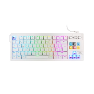 TECLADO MARS GAMING MKMASTERWES USB-C/A TKL SMARTDECK 6 TECLAS LCD SOPORTE GIF RGB CABLE 1.5M BLANCO