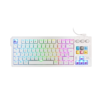 TECLADO MARS GAMING MKMASTERWES USB-C/A TKL SMARTDECK 6 TECLAS LCD SOPORTE GIF RGB CABLE 1.5M BLANCO