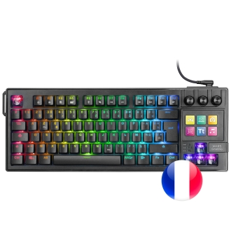 TECLADO MARS GAMING MKMASTERES USB-C/A TKL SMARTDECK 6 TECLAS LCD SOPORTE GIF RGB CABLE 1.5M NEGRO