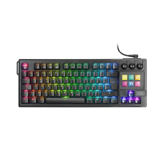TECLADO MARS GAMING MKMASTERES USB-C/A TKL SMARTDECK 6 TECLAS LCD SOPORTE GIF RGB CABLE 1.5M NEGRO