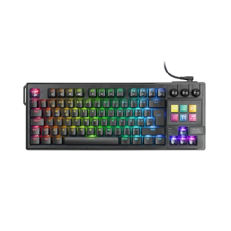 TECLADO MARS GAMING MKMASTERES USB-C/A TKL SMARTDECK 6 TECLAS LCD SOPORTE GIF RGB CABLE 1.5M NEGRO