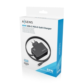 Cargador AISENS 65W GaN USB-C con cable 1.8M