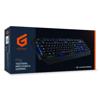 TECLADO CONCEPTRONIC KRONIC01ES MECANICO SWITCH BLUE 8 TECLAS PROGRAMABLES RGB ITALIANO NEGRO