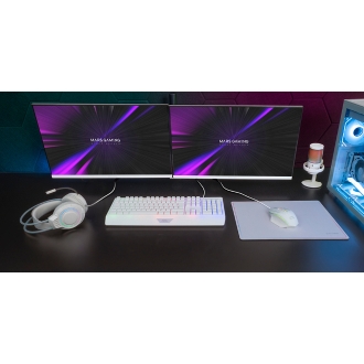 TECLADO MOUSE HEADSET Y ALFOMBRILLA MARS GAMING MCP124PROWFR H-MECH RGB 3200DPI FRANCES BLANCO