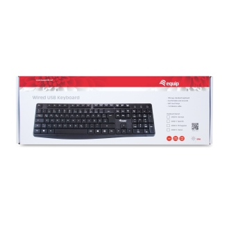 TECLADO EQUIP USB 245210 RESISTENTE DERRAMES 105 TECLAS ALEMAN NEGRO 245210