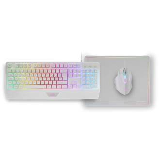 TECLADO MOUSE Y ALFOMBRILLA MARS GAMING MCP124WFR FRANCES RGB H-MECH, MOUSE HUANO RGB 3200dpi,