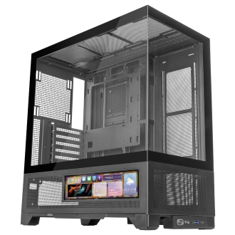 CAJA ATX MARS GAMING MCLCDX NEGRO CRISTAL TEMPLADO CONTINUO LCD GPU 425mm 3x2.5 o 3x3.5