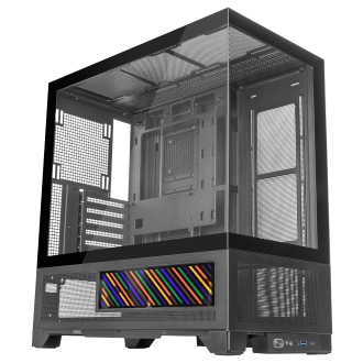 CAJA ATX MARS GAMING MCLCDX NEGRO CRISTAL TEMPLADO CONTINUO LCD GPU 425mm 3x2.5 o 3x3.5