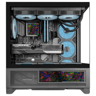 CAJA ATX MARS GAMING MCLCDX NEGRO CRISTAL TEMPLADO CONTINUO LCD GPU 425mm 3x2.5 o 3x3.5