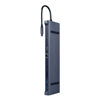 Gembird A-CM-COMBO10-01 base para portátil y replicador de puertos Alámbrico USB 3.2 Gen 1 (3.1 Gen 1) Type-C Gris